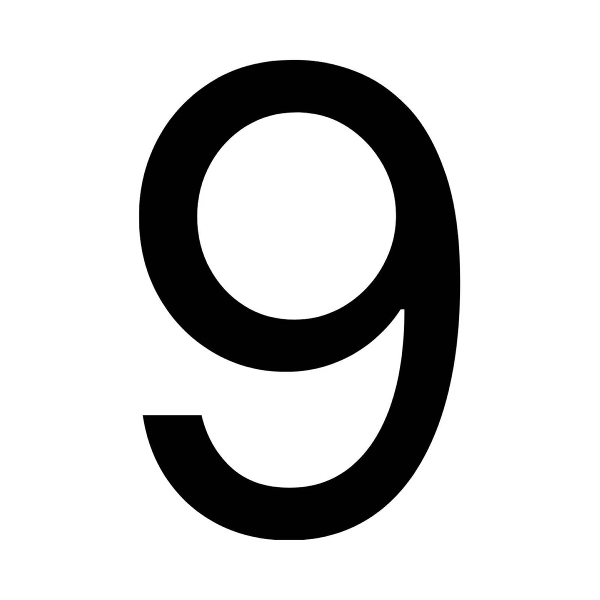 Numero Black 9 Vinyl Transfer - Self-Adhesive House Number - 43mm x 65mm - Weatherproof