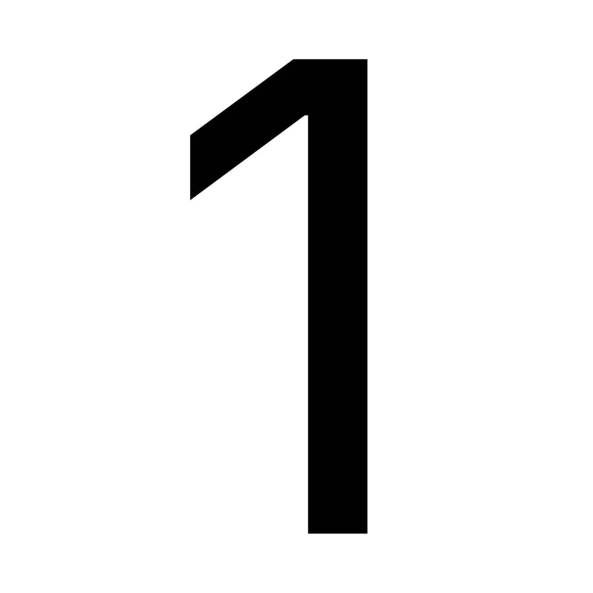 Numero Black Vinyl Transfer 1 - Self-Adhesive House Number - 24mm x 63mm - Black - Weatherproof