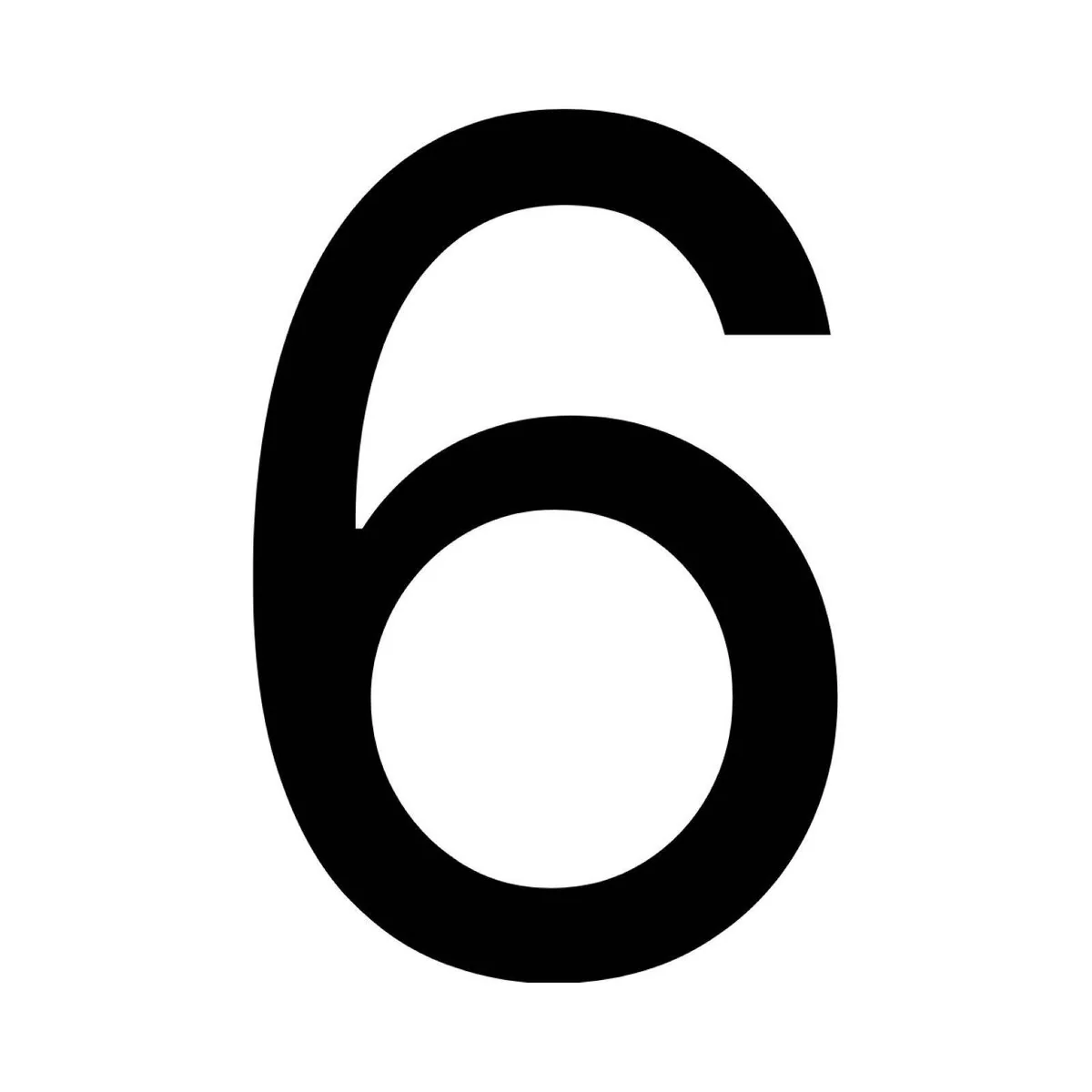 Numero Black Vinyl Transfer 6 - Self-Adhesive House Number - 43mm x 65mm - Black - Weatherproof