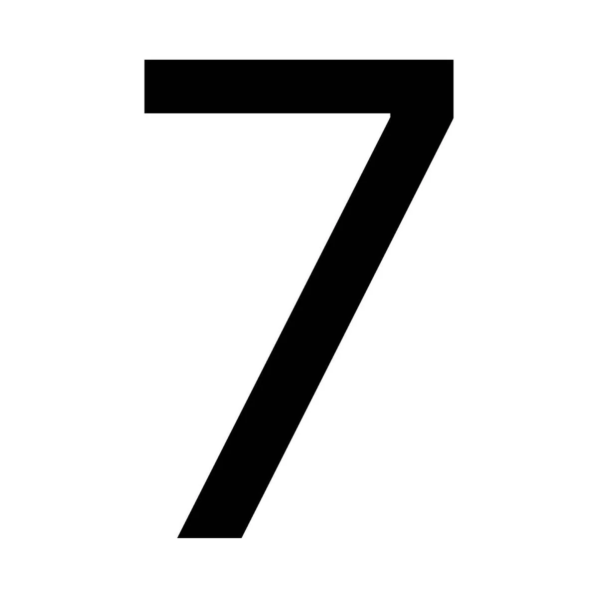 Numero Black Vinyl Transfer 7 - Self-Adhesive House Number - 41mm x 63mm - Black - Weatherproof