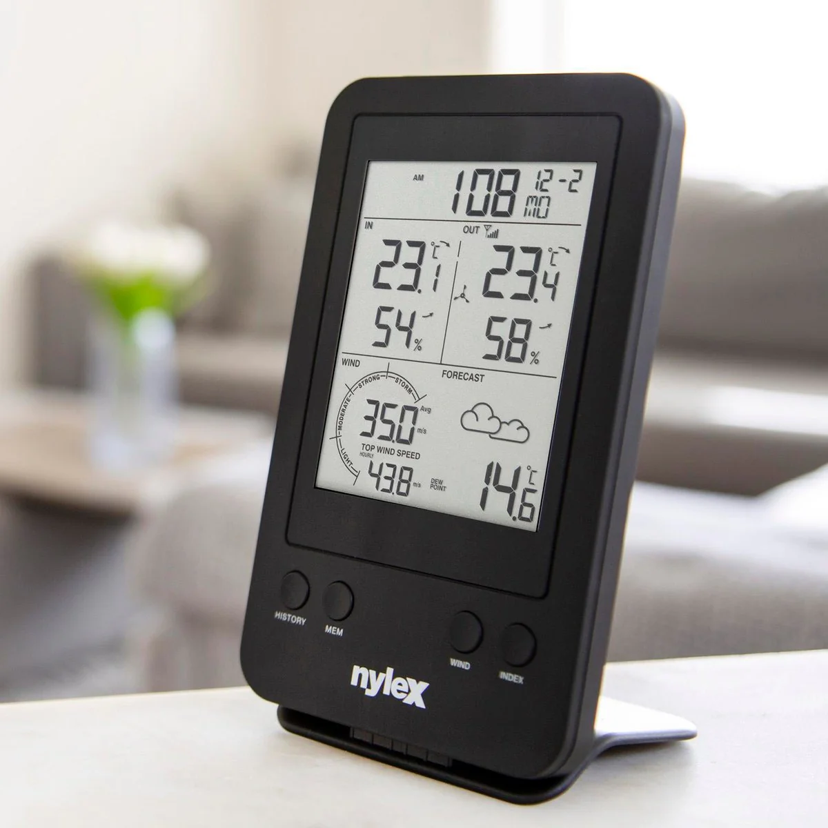 Nylex Digital Weather Station Plus - Indoor Outdoor Monitor - 140mm x 135mm x 260mm - Image 4