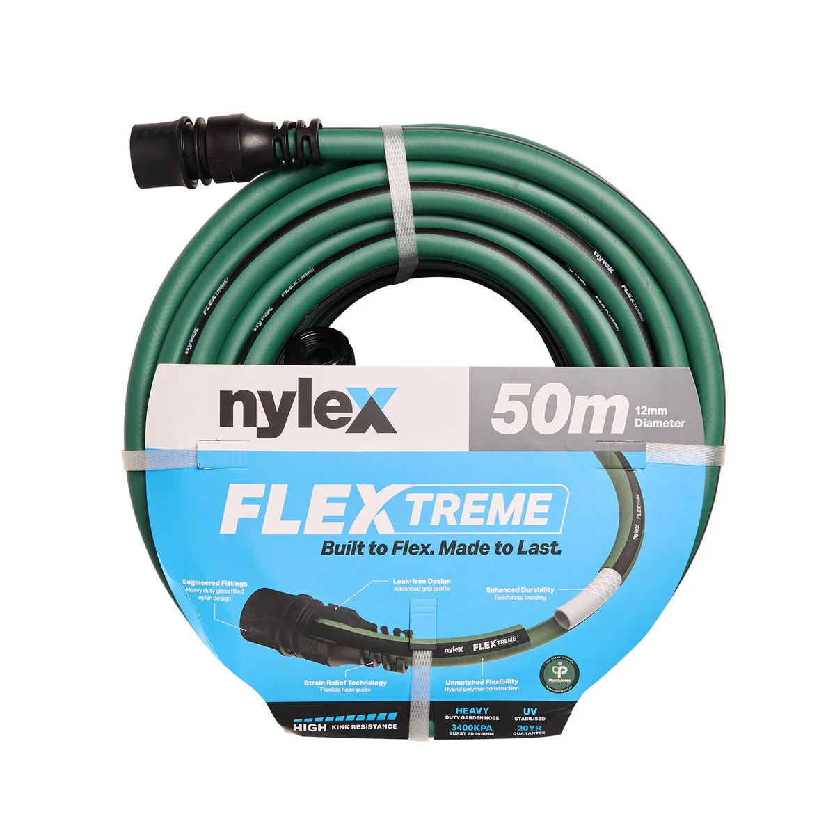 Nylex Flextreme Garden Hose 50m - 12mm - Flexible - Durable - UV Resistant