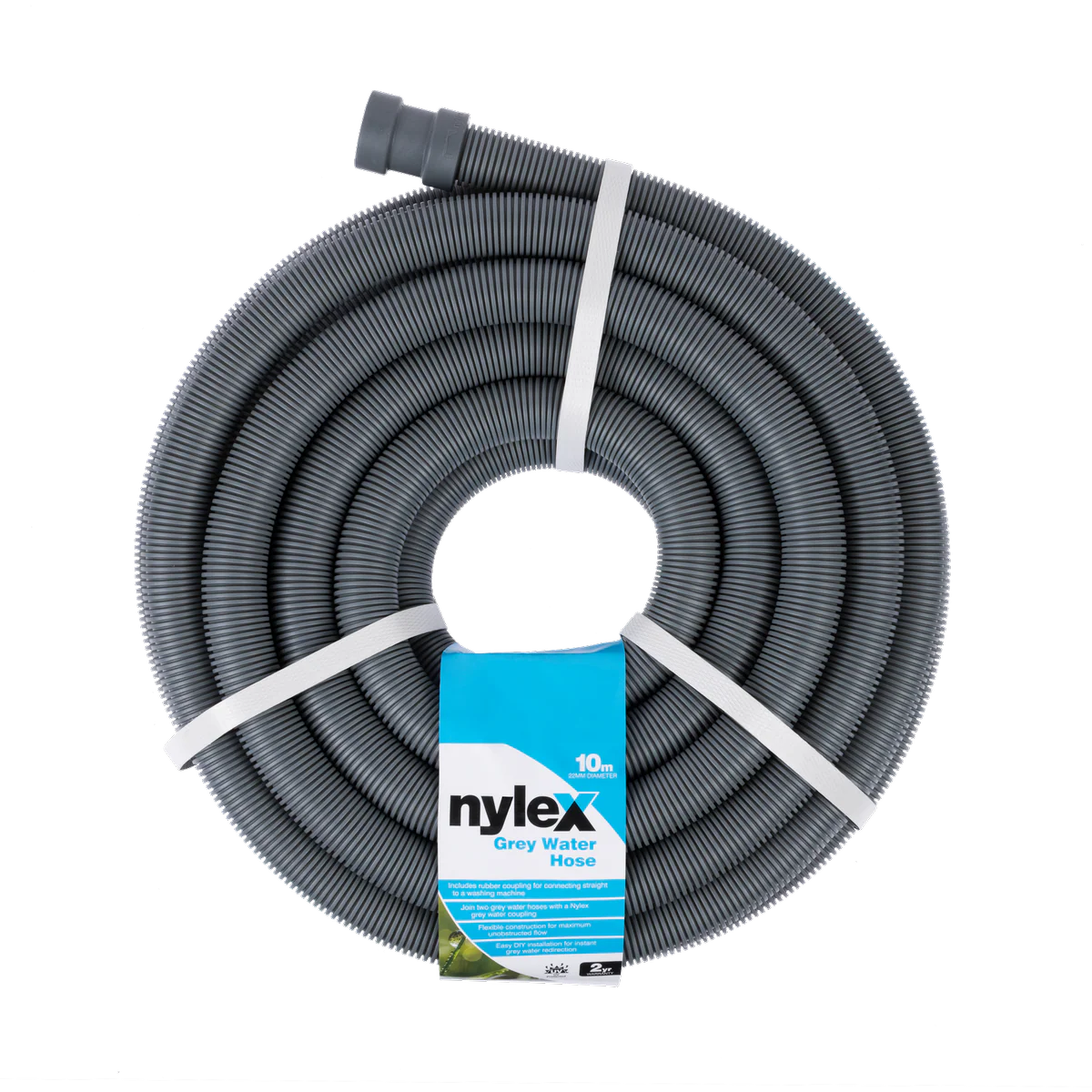 Nylex Grey Water Chief Hose 22mm x 10m Flexible Polypropylene Drainage