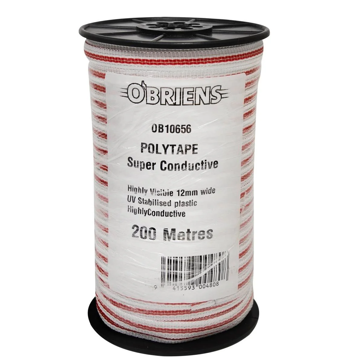 O Briens Electric Fencing Polytape 200m 12mm - Highly Visible - Durable