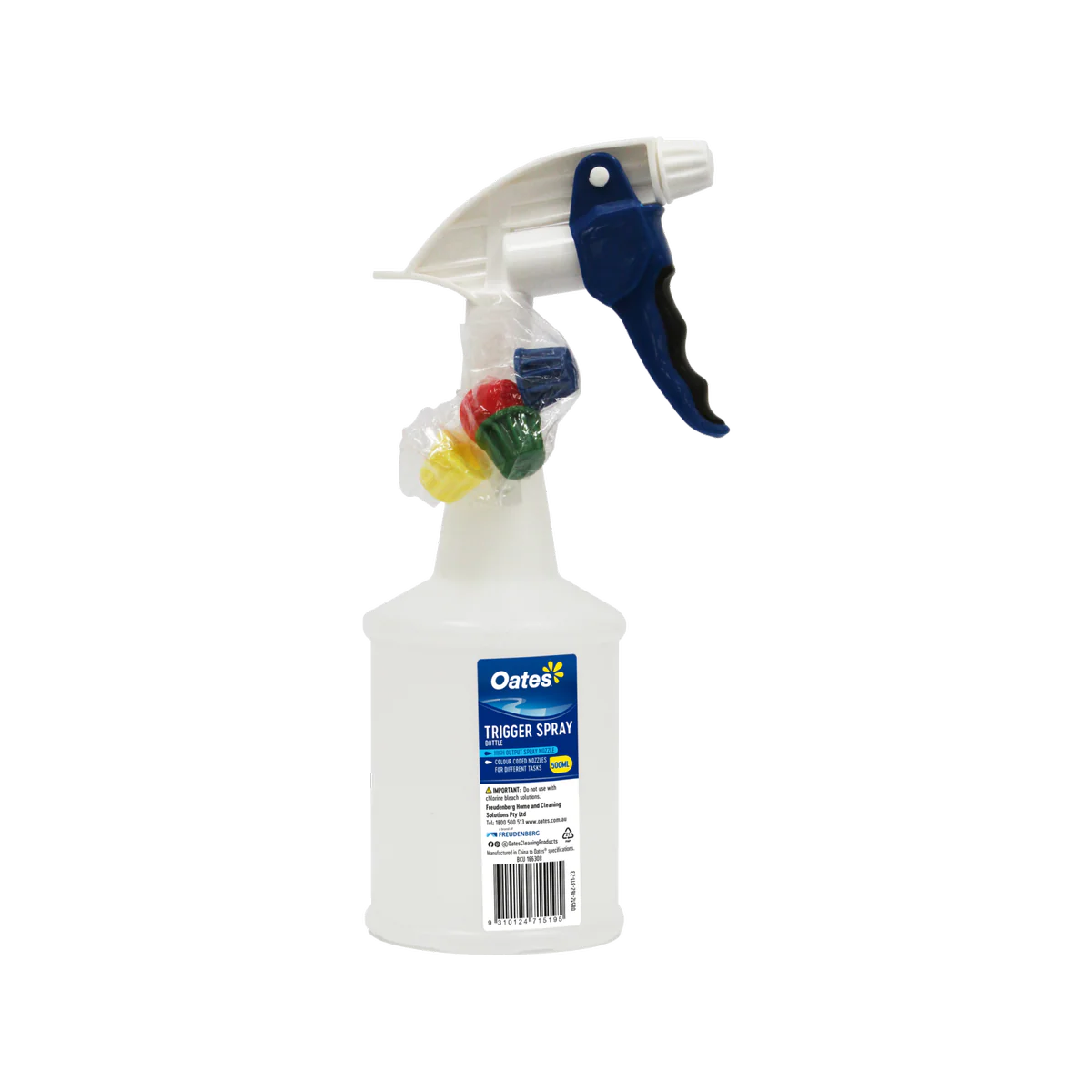 Oates 500ml Trigger Spray Bottle - Heavy-Duty - White - 0.5L