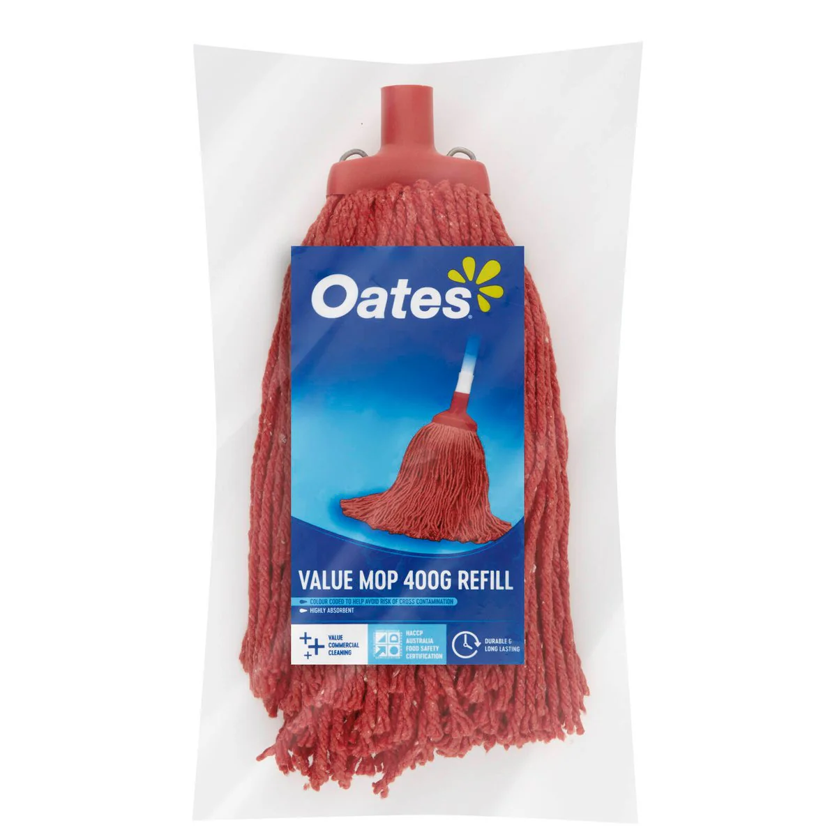 Oates Value Mop - 400g - Highly Absorbent - Red Color-Coded