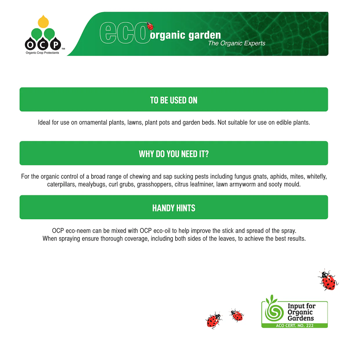 Ocp Eco Neem Concentrate - 100ml - Concentrated Insecticide - Pet Friendly - Image 2
