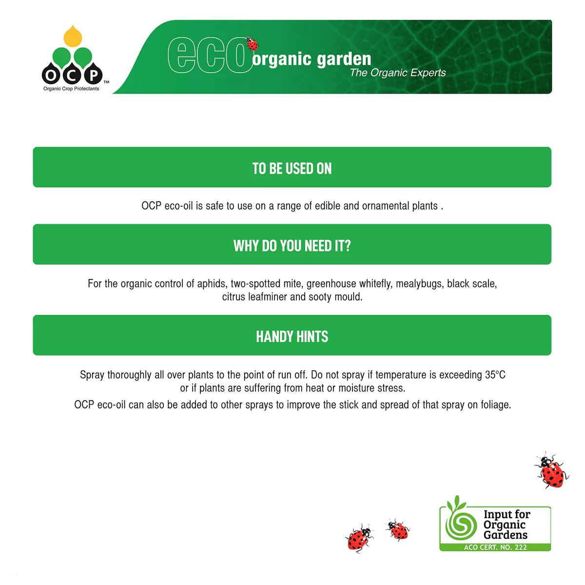 OCP Eco Oil Concentrate - 500ml - Botanical Oils - Organic Insecticide - Image 2