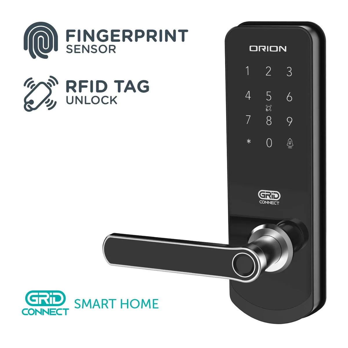Orion Smart Wi-Fi Entrance Lock - 54mm - Aluminium - Keyless Entry - Image 3