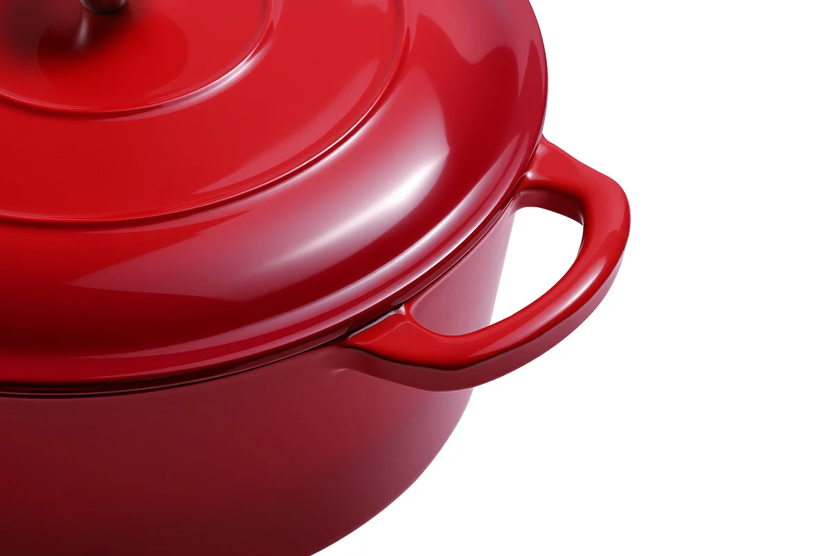 Ovela 5.6L Red Cast Iron Casserole for Hearty Family Meals - Image 12