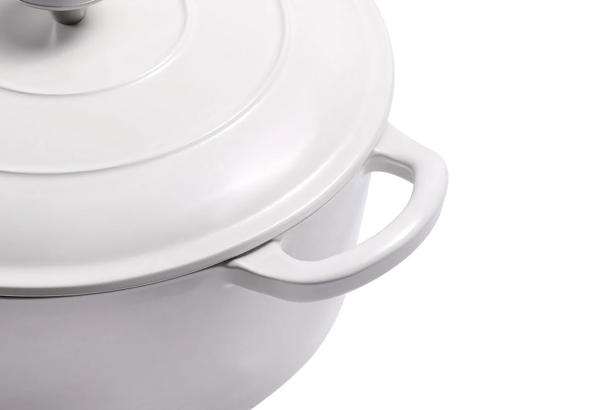 Ovela 5.6L White Cast Iron Round Casserole for Hearty Family Meals - Image 12