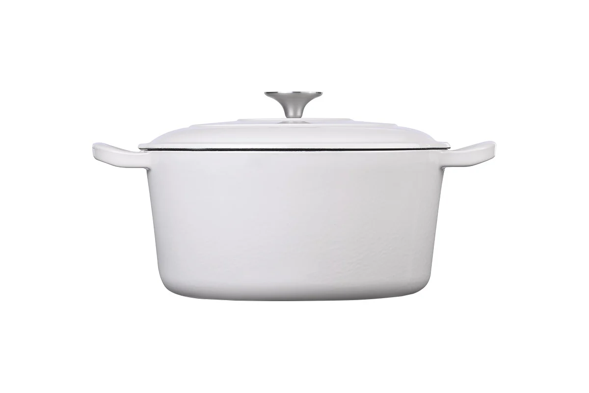 Ovela 5.6L White Cast Iron Round Casserole for Hearty Family Meals - Image 8
