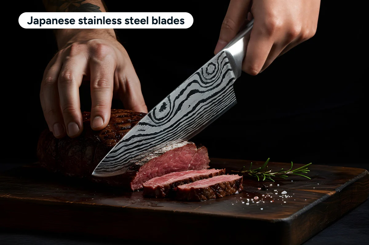 Ovela 7-Piece Japanese Steel Knife Set with Magnetic Block - Image 4