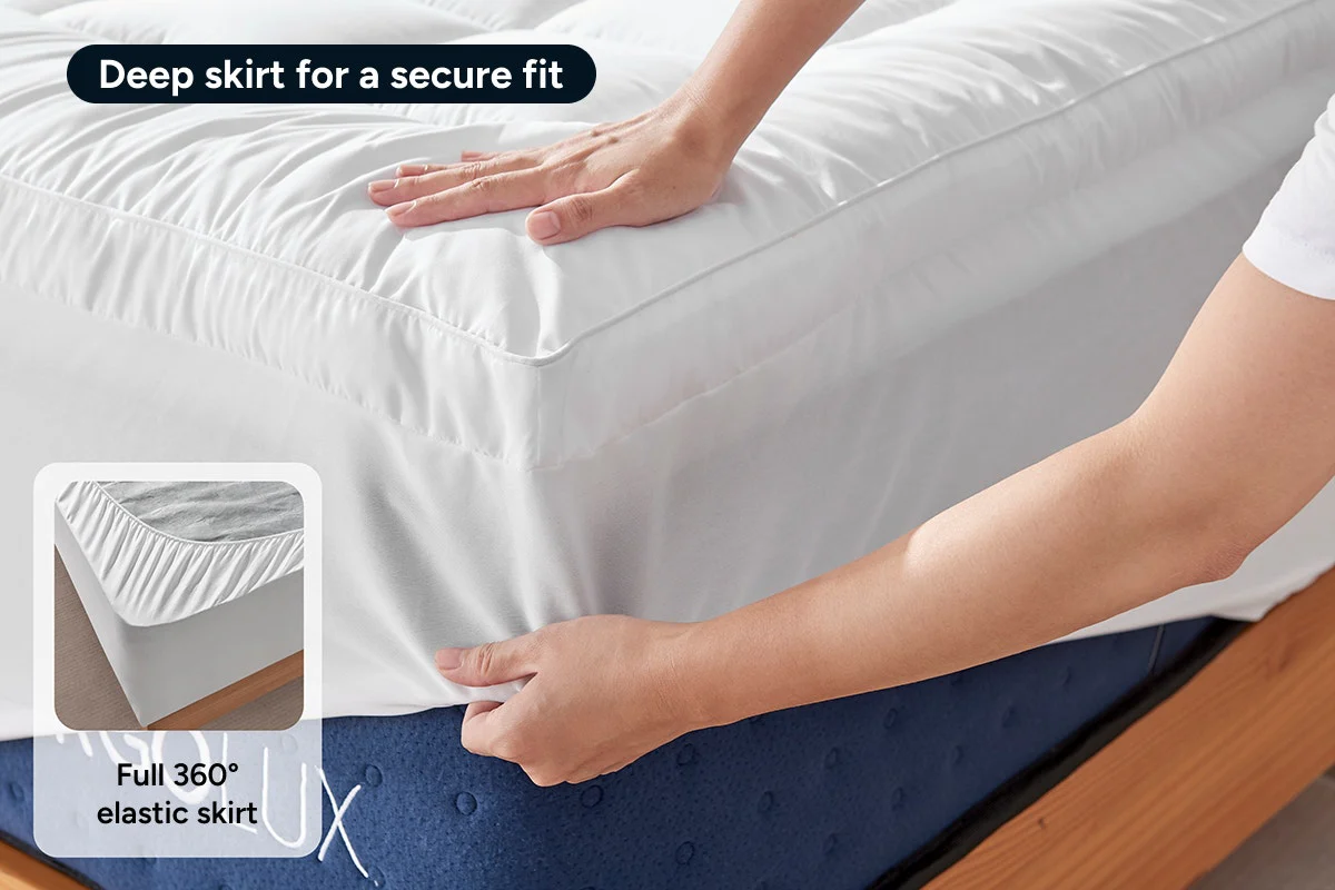 Ovela Bamboo Pillowtop Mattress Topper - Soft, Breathable Comfort - Image 3