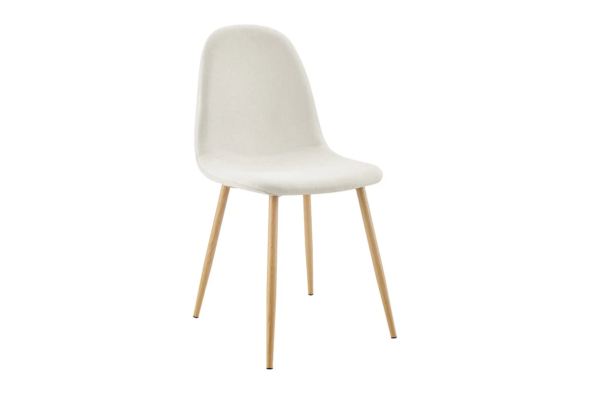 Ovela Lucas Set of 4 Stylish Beige Dining Chairs with Metal Legs - Image 4