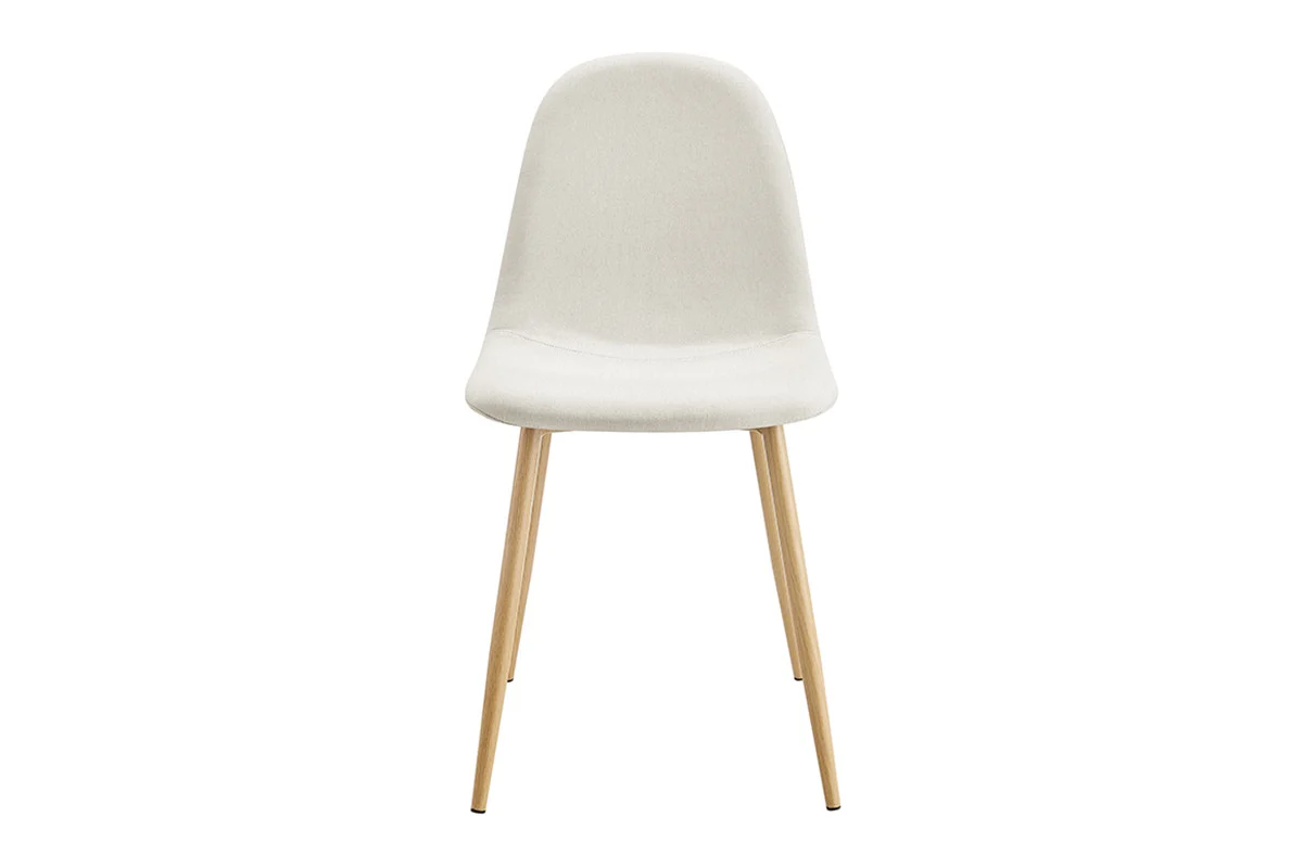 Ovela Lucas Set of 4 Stylish Beige Dining Chairs with Metal Legs - Image 5