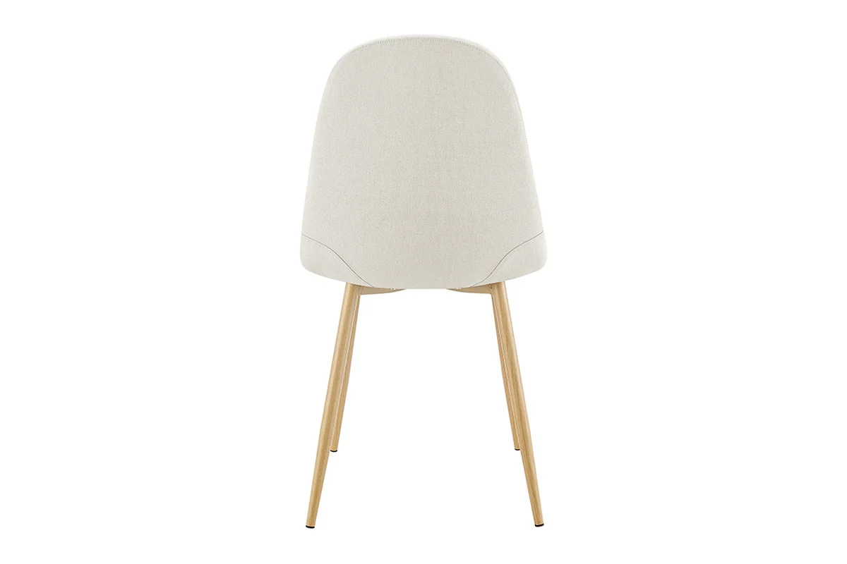 Ovela Lucas Set of 4 Stylish Beige Dining Chairs with Metal Legs - Image 6