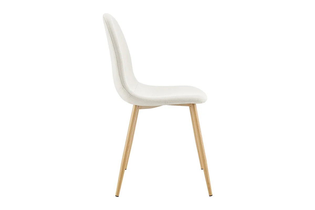 Ovela Lucas Set of 4 Stylish Beige Dining Chairs with Metal Legs - Image 7