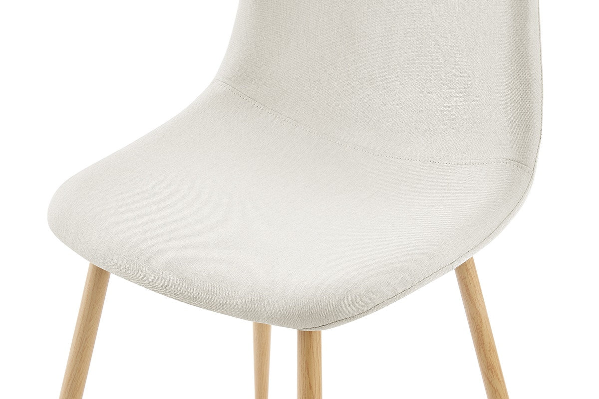 Ovela Lucas Set of 4 Stylish Beige Dining Chairs with Metal Legs - Image 8