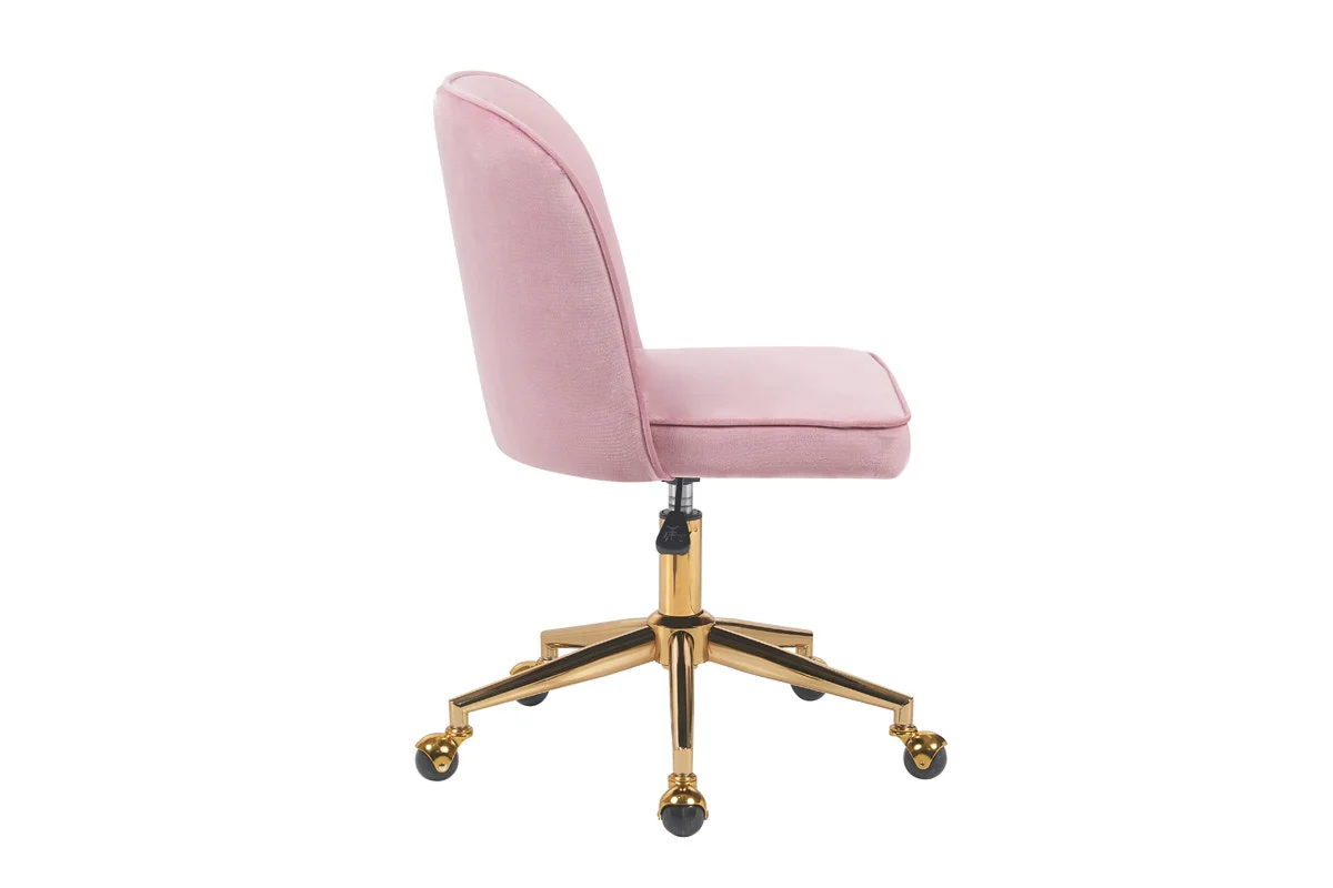 Ovela Monty Velvet Office Chair in Blush - Stylish & Adjustable Comfort - Image 10