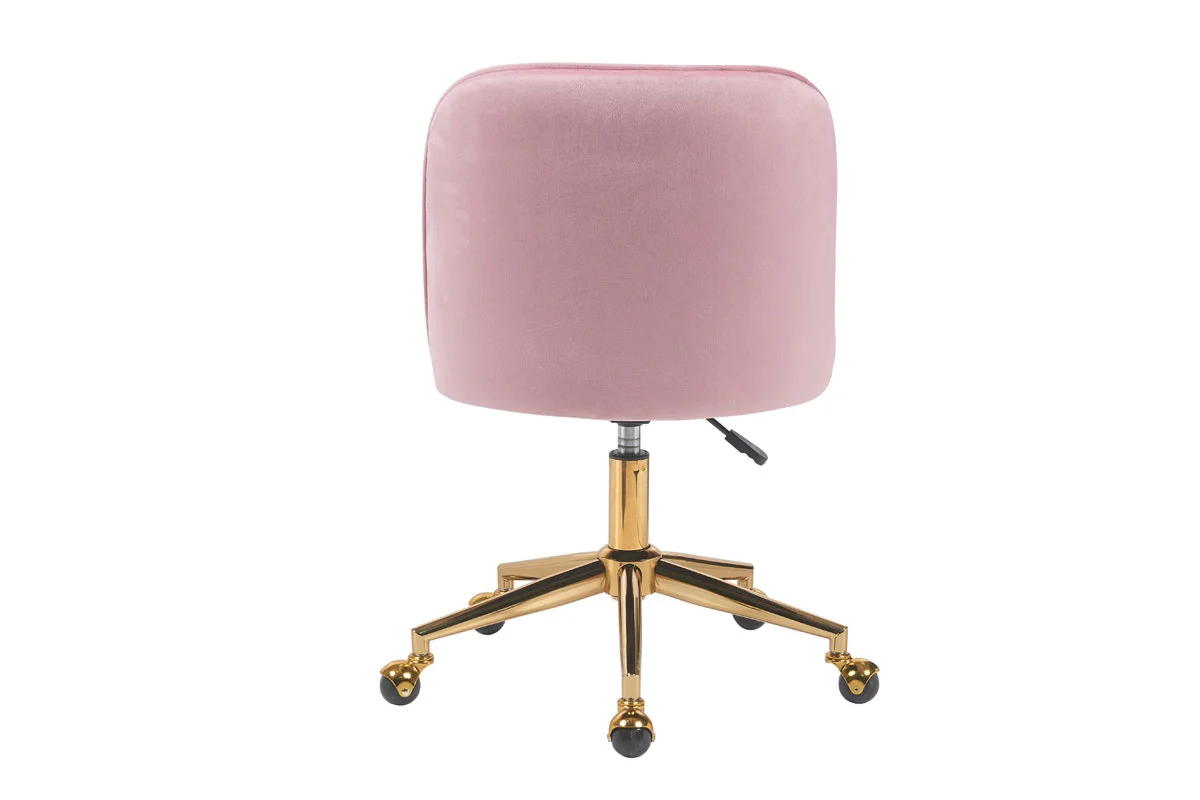 Ovela Monty Velvet Office Chair in Blush - Stylish & Adjustable Comfort - Image 11