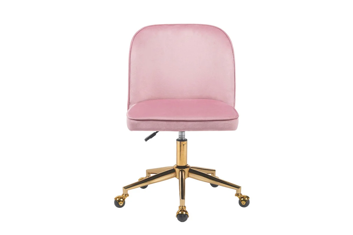 Ovela Monty Velvet Office Chair in Blush - Stylish & Adjustable Comfort - Image 9
