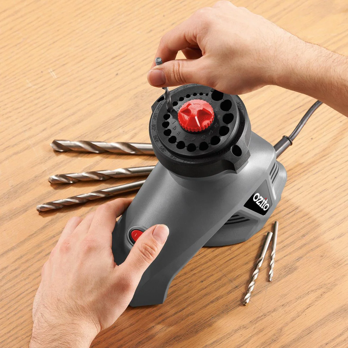 Ozito 95W Drill Bit Sharpener - Sharpens ø3-12mm Drill Bits - Compact Design - Image 4