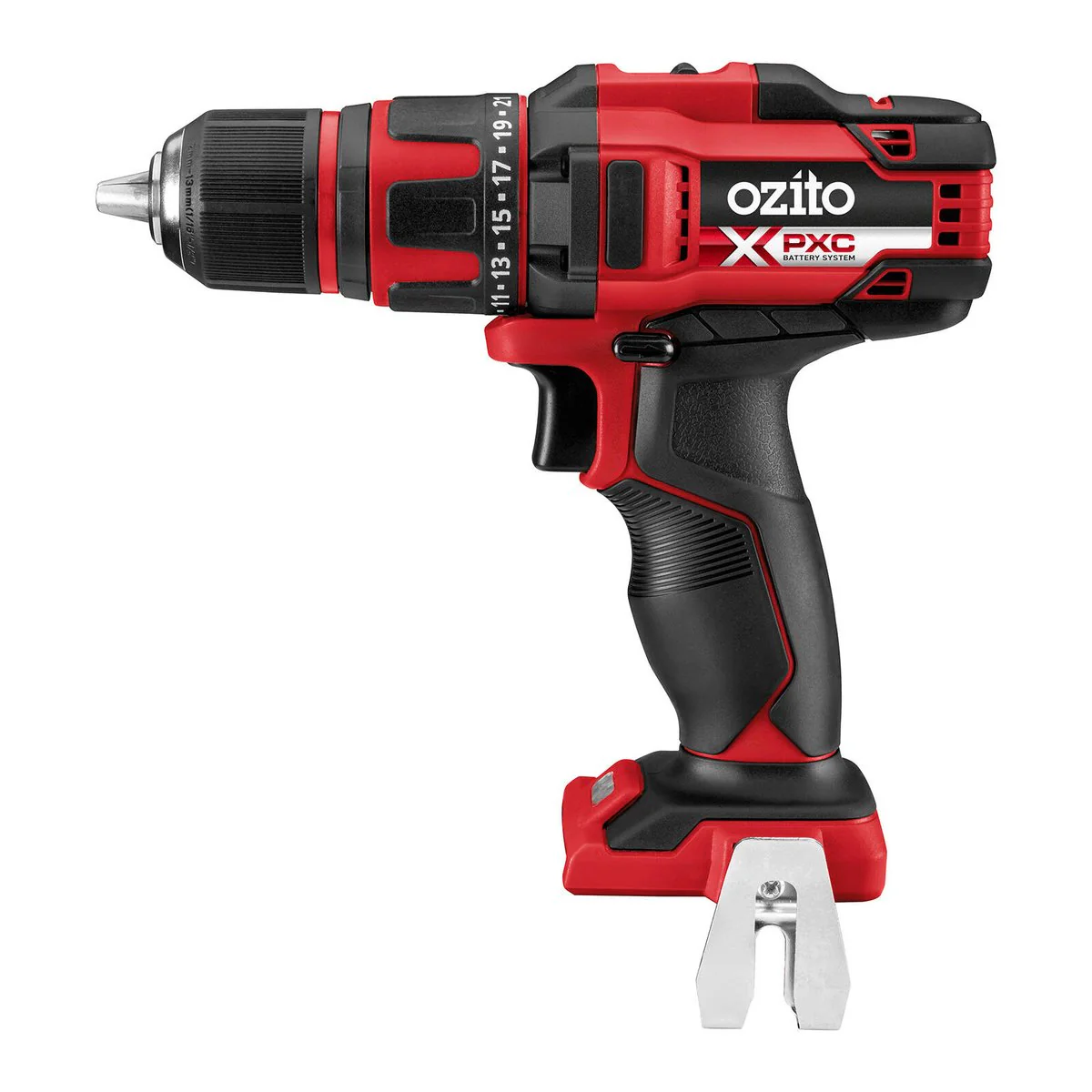 Ozito Pxc 18V Cordless Drill Driver 13mm - Red Black Silver - Skin Only - Image 3