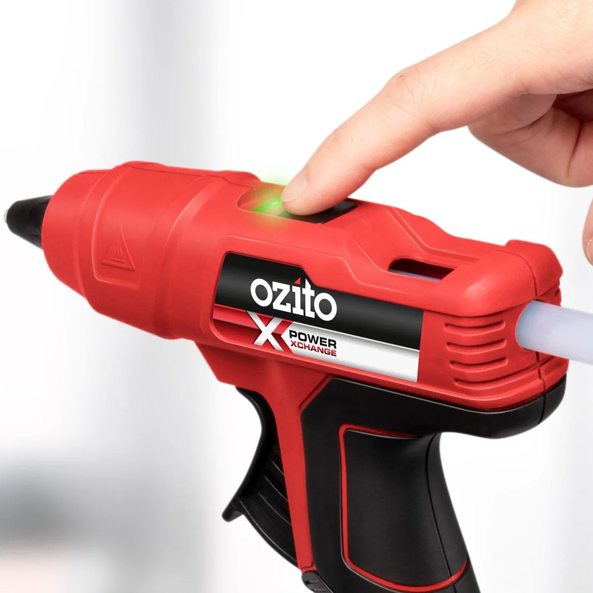 Ozito PXC Cordless Glue Gun - 11mm - 18V - Red/Black/Silver - Skin Only - Image 3