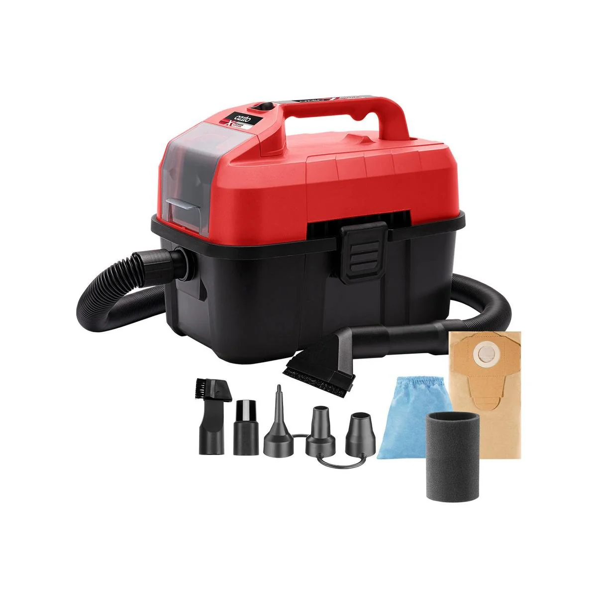 Ozito PXC 18V Cordless Wet and Dry Vacuum Inflator 10L - Red Black Silver