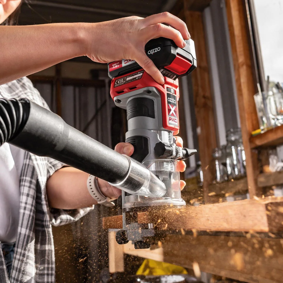 Ozito PXC 18V Brushless Trim Router - 30000 RPM - Skin Only - Cordless - Image 4