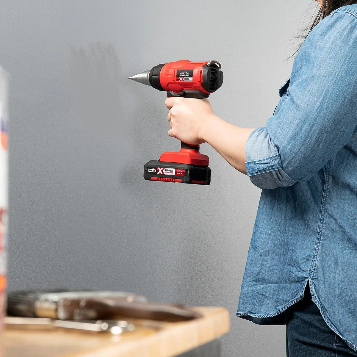 Ozito PXC 18V Cordless Heat Gun PXHGS 550 - 170mm x 215mm - Red/Black/Silver - Auto Shut-off - Image 4