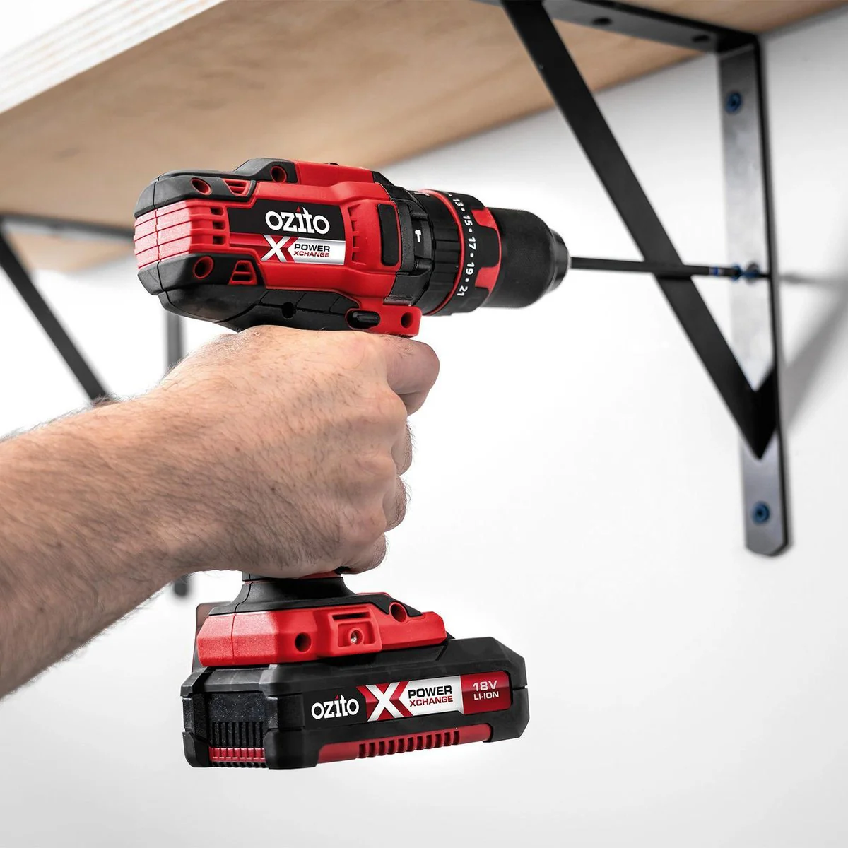 Ozito PXC 18V Hammer Drill Skin Only - 13mm Keyless Chuck - Lightweight - Red/Black/Silver - Image 5