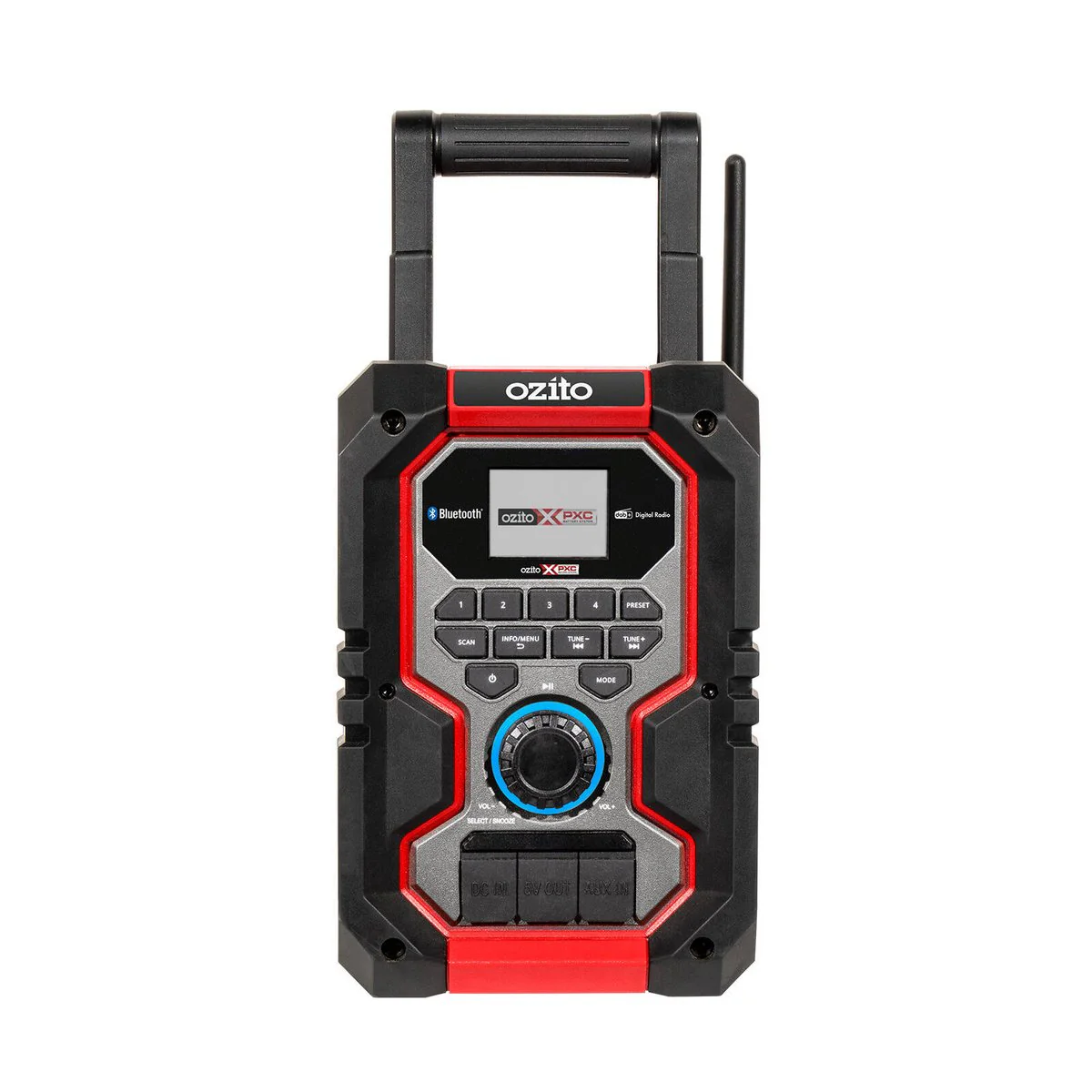 Ozito PXC Digital Radio PDRS 018 - DAB+ FM Bluetooth - 251mm x 186mm x 282mm - Water-Resistant - Image 2