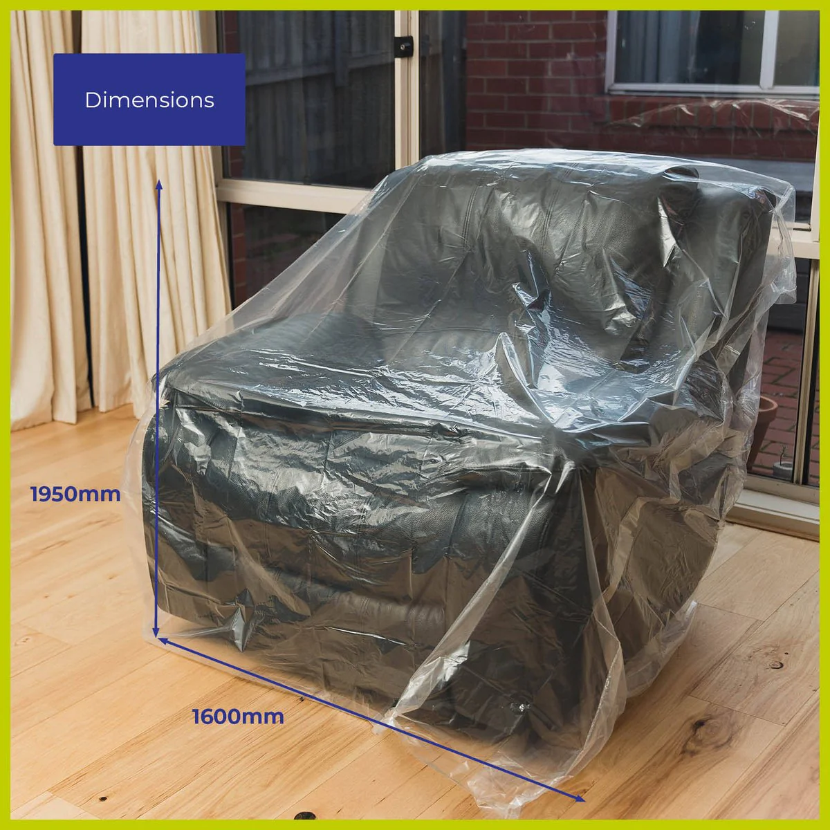 Packz 1 Seat Lounge Cover - 1950 x 1600mm - Clear - Reusable Protection - Image 3