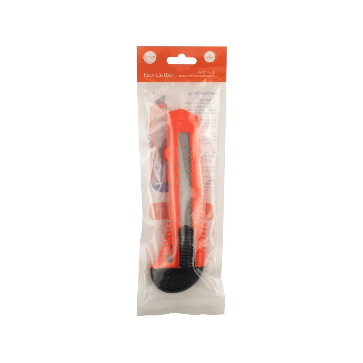 Packz Box Cutter - 18mm Blade - 1 Pack - 125mm x 155mm - Lightweight
