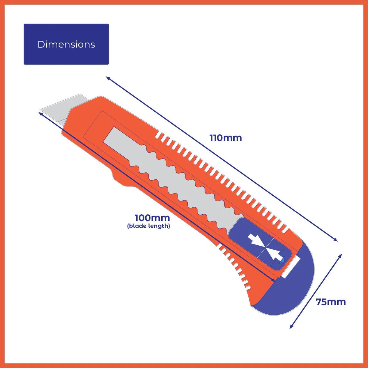 Packz Box Cutter - 18mm Blade - 1 Pack - 125mm x 155mm - Lightweight - Image 3