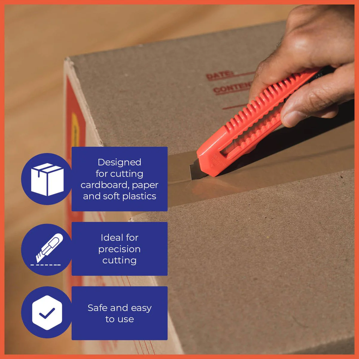 Packz Box Cutter - 18mm Blade - 1 Pack - 125mm x 155mm - Lightweight - Image 5