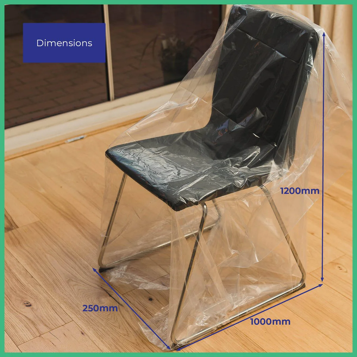 Packz Dining Chair Cover - 1200 x 1000 x 250mm - Clear - Reusable Protection - Image 3