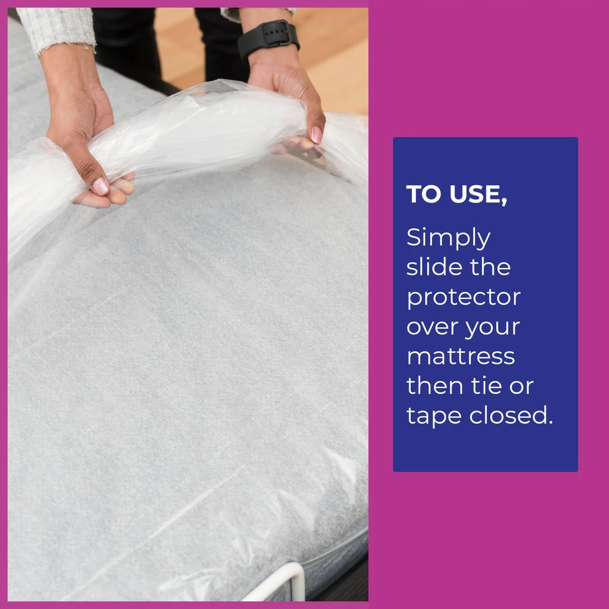 Packz Mattress King Cover - 2550 x 1850 x 350mm - Clear - Reusable Protection - Image 5