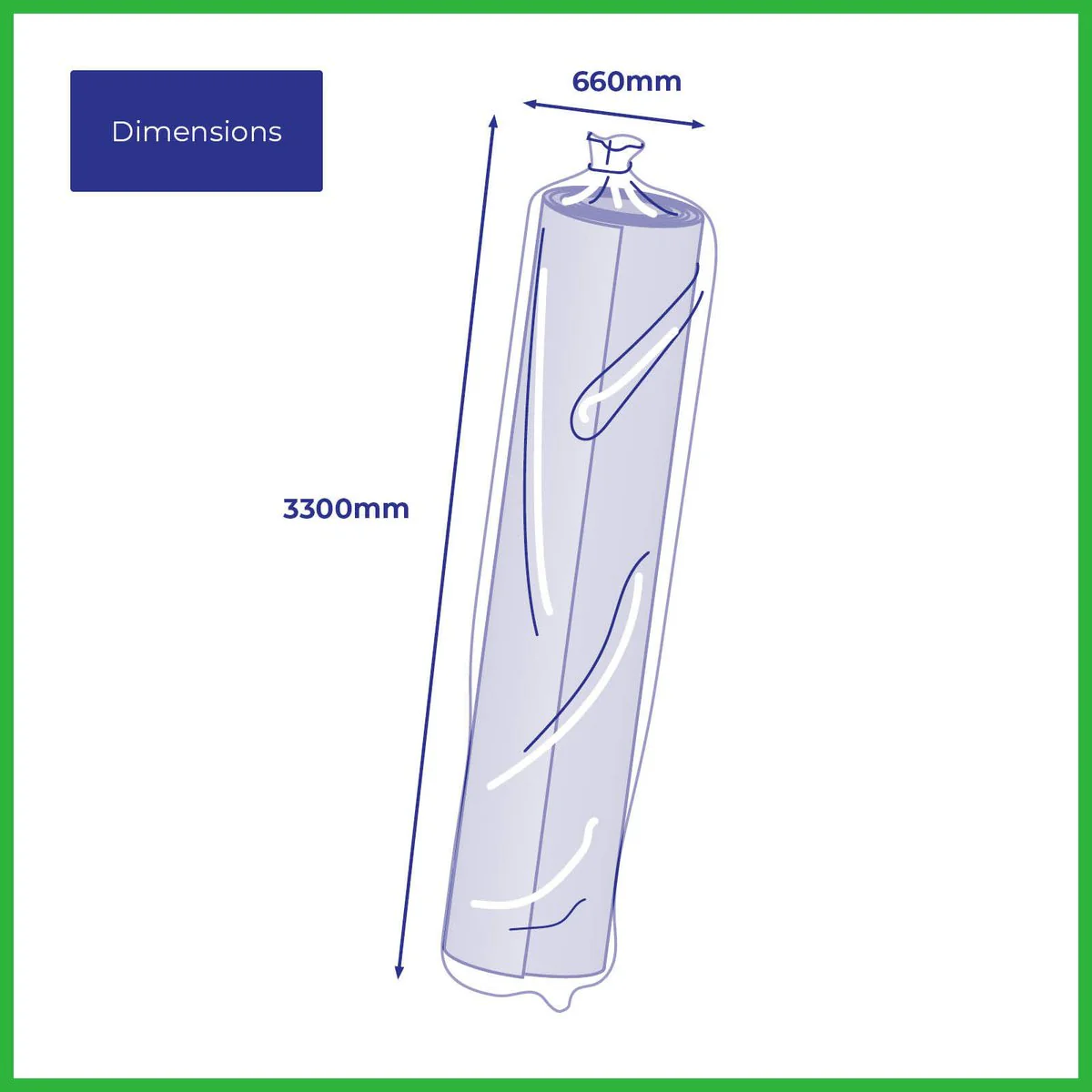 Packz Rug Storage Bag - 660 x 3300mm - Clear - Reusable - Protects from Dirt, Dust, Water - Image 3