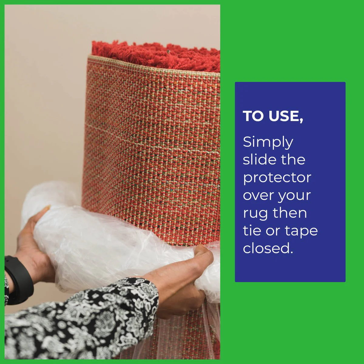 Packz Rug Storage Bag - 660 x 3300mm - Clear - Reusable - Protects from Dirt, Dust, Water - Image 4