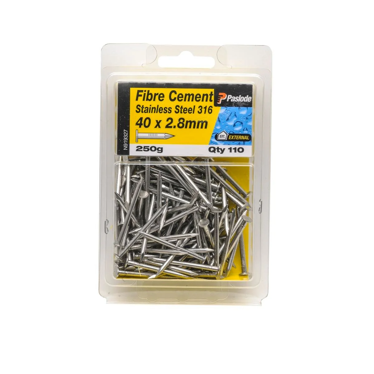 Paslode 40 x 2.8 250g Fibre Cement Stainless Steel Nails 110 Pack