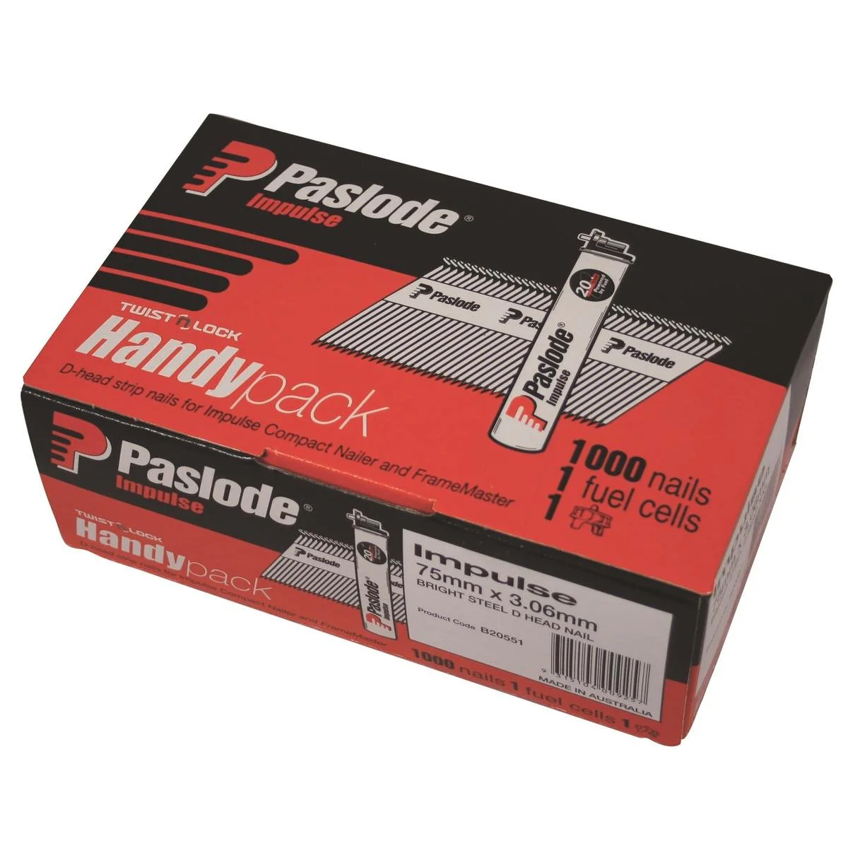 Paslode D Head Strip Nails - 75mm - Bright - 1000 Pack