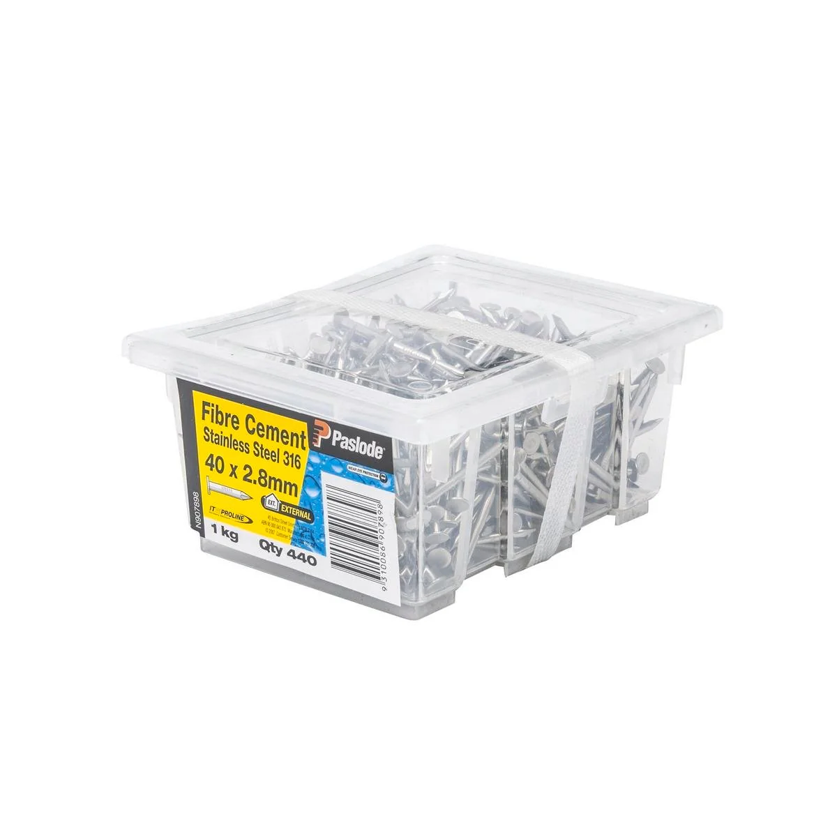 Paslode Fibre Cement Nails - 40 x 2 - Stainless Steel - Corrosion Resistant - 440 Pack