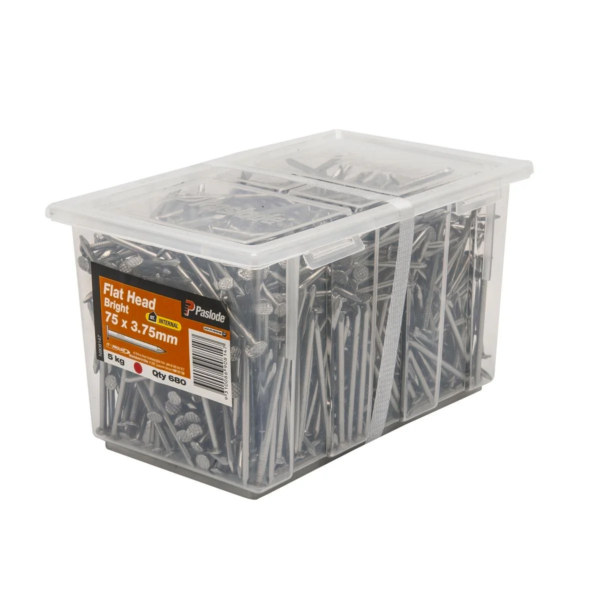 Paslode Flat Head Nails - 75mm - Bright Steel - Large Head - 680 Pack