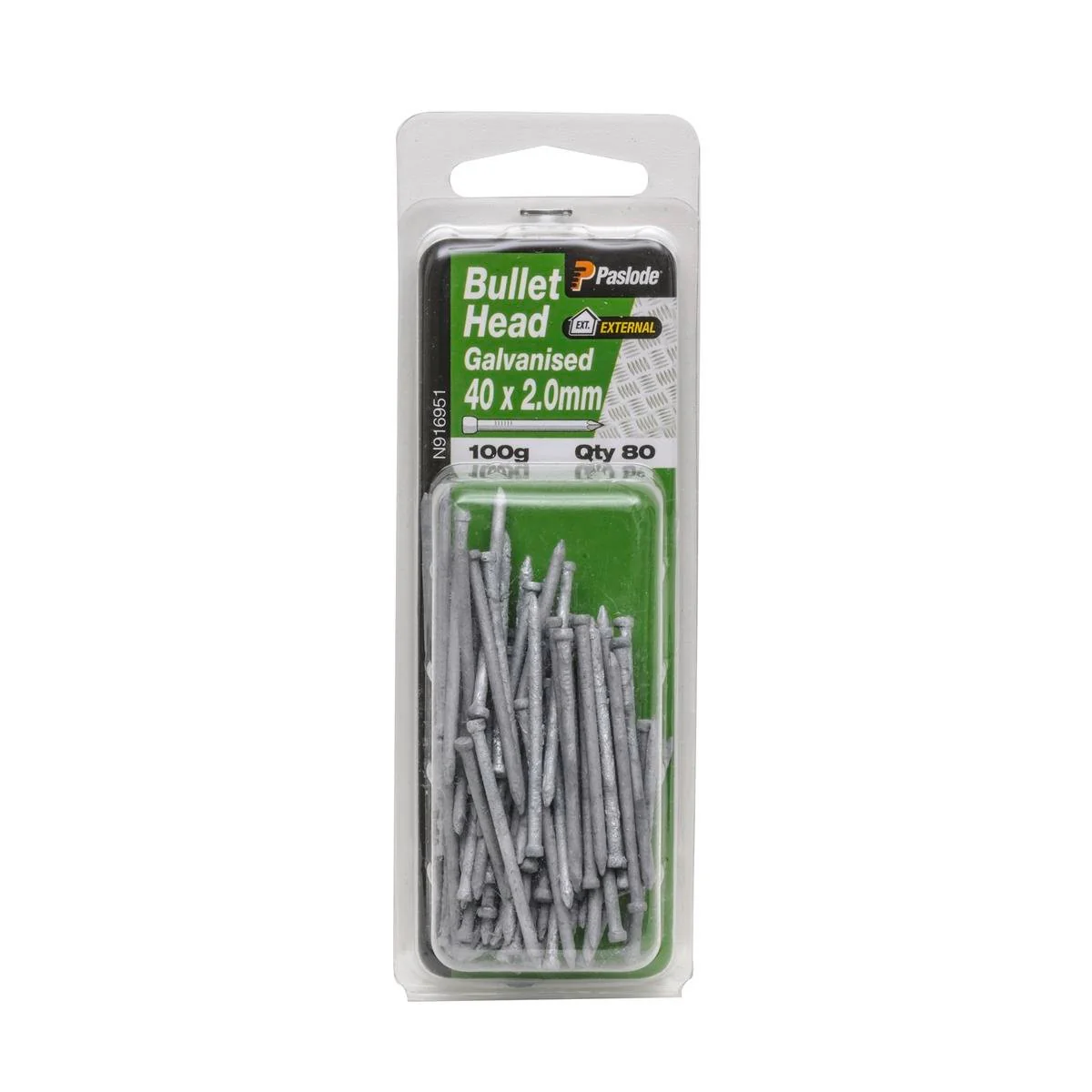 Paslode Galvanised Bullet Head Nail 40mm 2mm 100g Corrosion Resistant