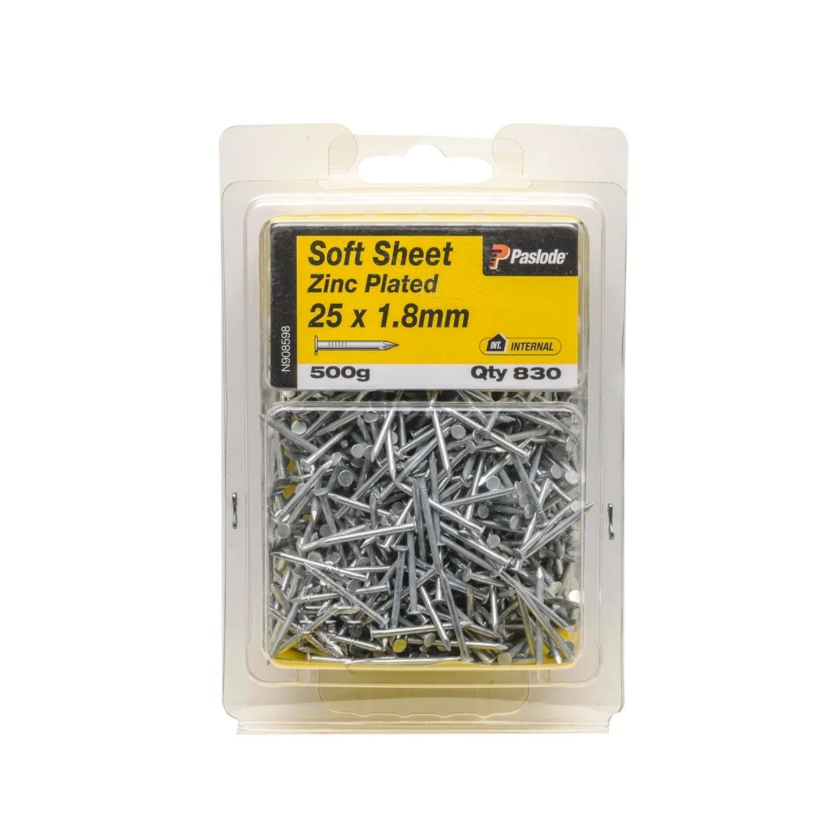 Paslode Zinc Plated Soft Sheet Nail 25mm 1.8mm 500g Ideal For Plywood
