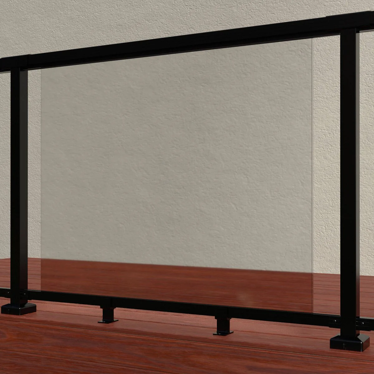 Peak Black Aluminium Deck Balustrade Support 2 Pack - Heavy Duty - 107mm x 50mm - Image 5