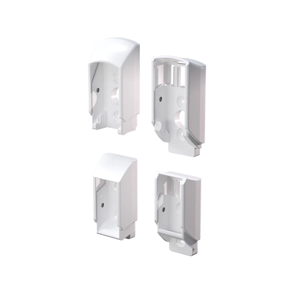 Peak White Aluminium Deck Balustrade Stair Bracket Kit - 2 Connectors - 54mm x 83mm x 32mm - UV Resistant